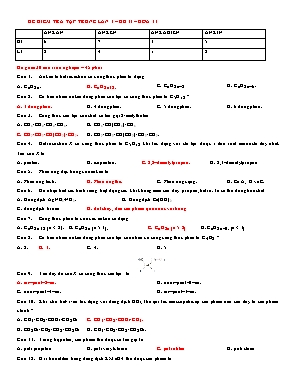Đề kiểm tra tập trung lần 1 học kỳ II môn Hóa học Lớp 11 (Kèm đáp án)